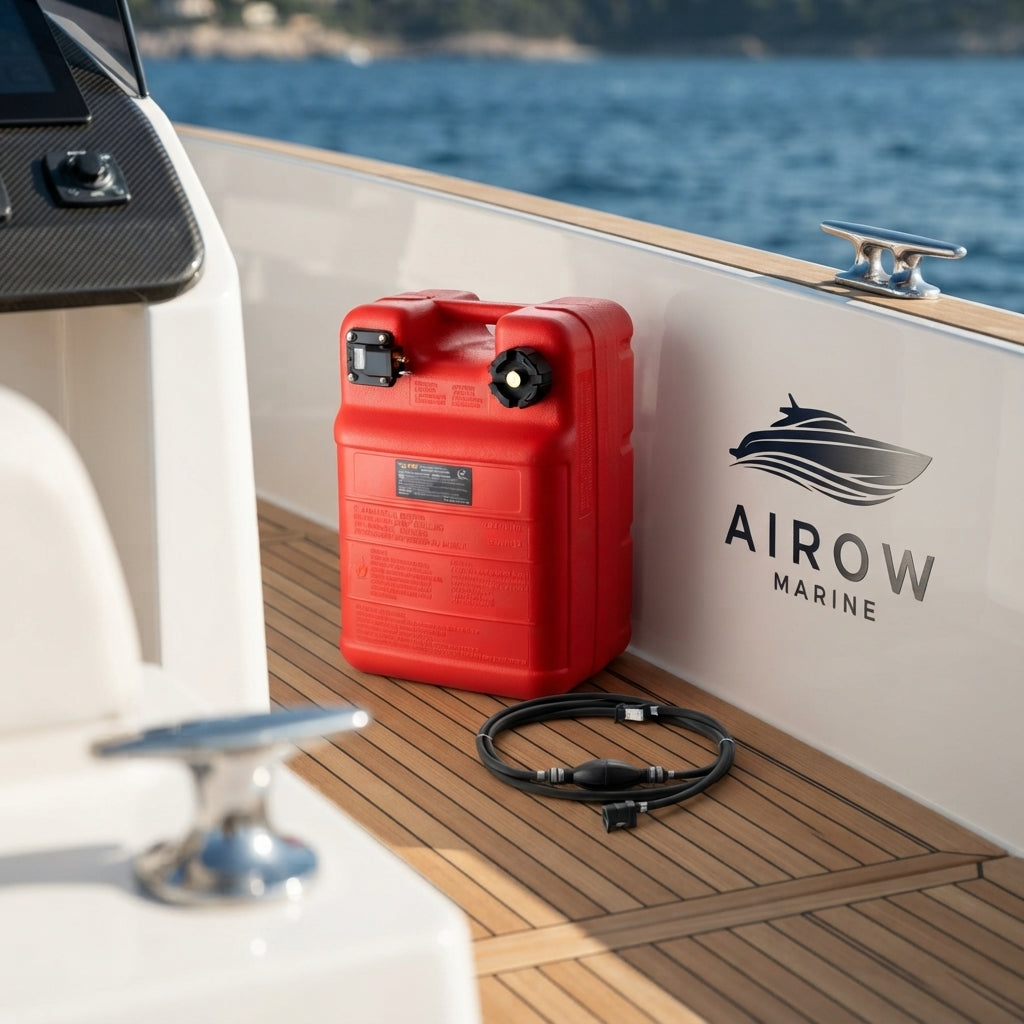 24L Marine Fuel Tank with 9.8ft Hose - Durable HDPE Outboard Boat Solution