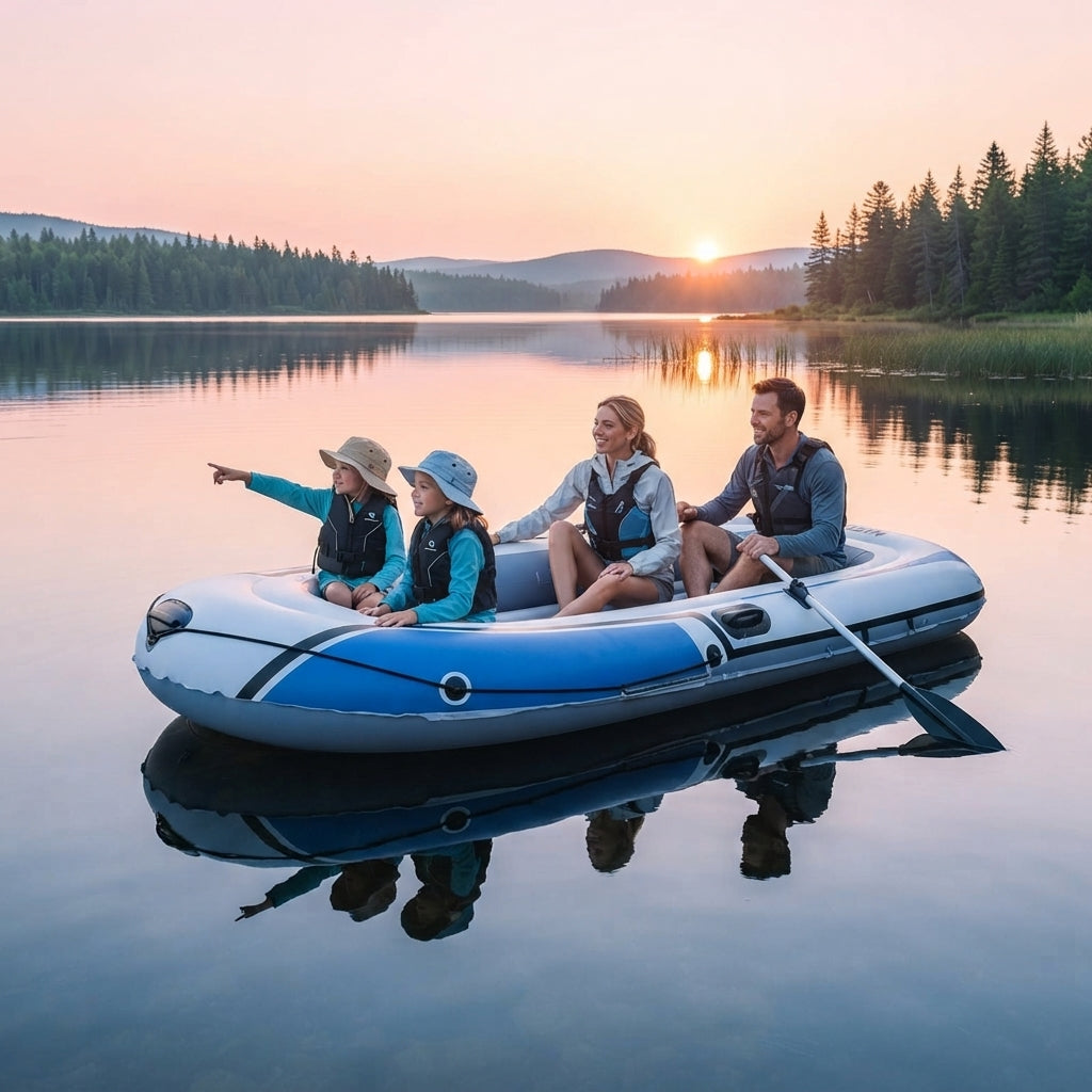 4-Person Inflatable Fishing Boat – Reinforced, Wear-Resistant PVC Raft (272x135cm) – marine application view