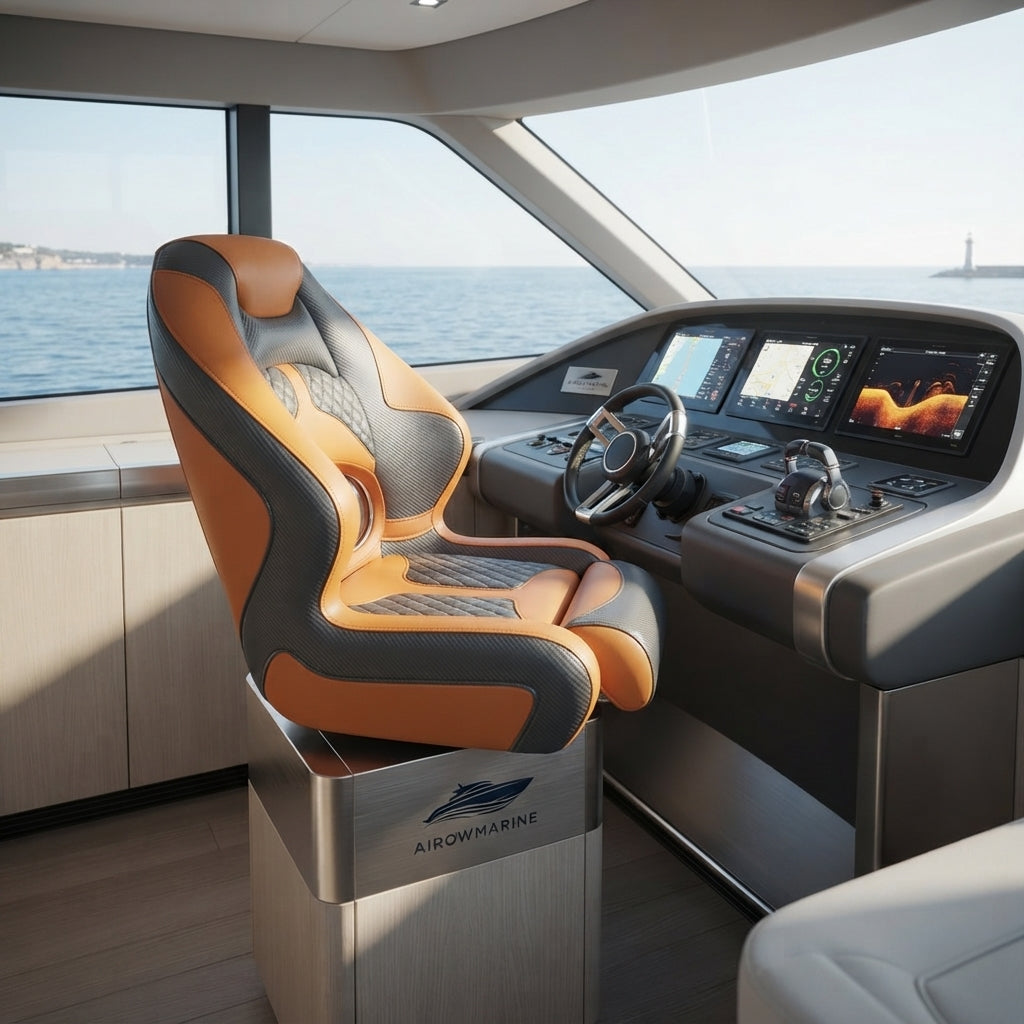 Airow Marine Premium Flip-Up Bolster Helm Seat - 150kg Capacity