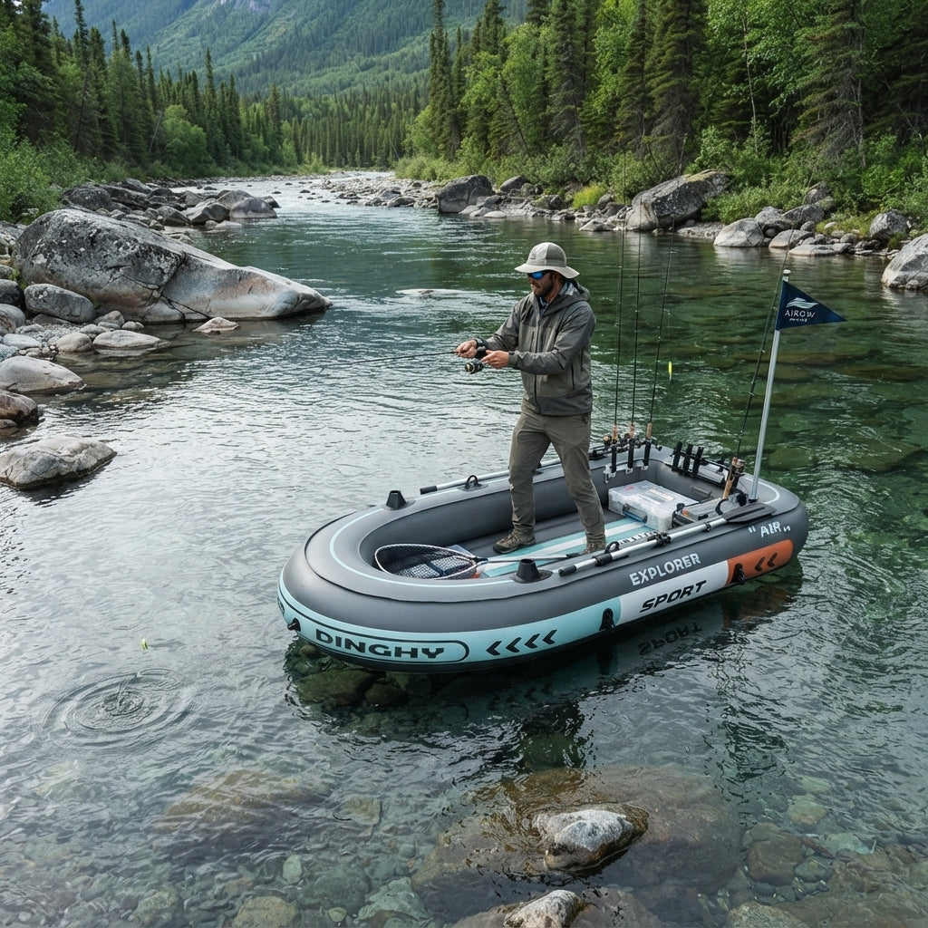 Airow Marine Explorer Dinghy Sport Inflatable Boat - Heavy-Duty 4-Layer PVC (190cm)