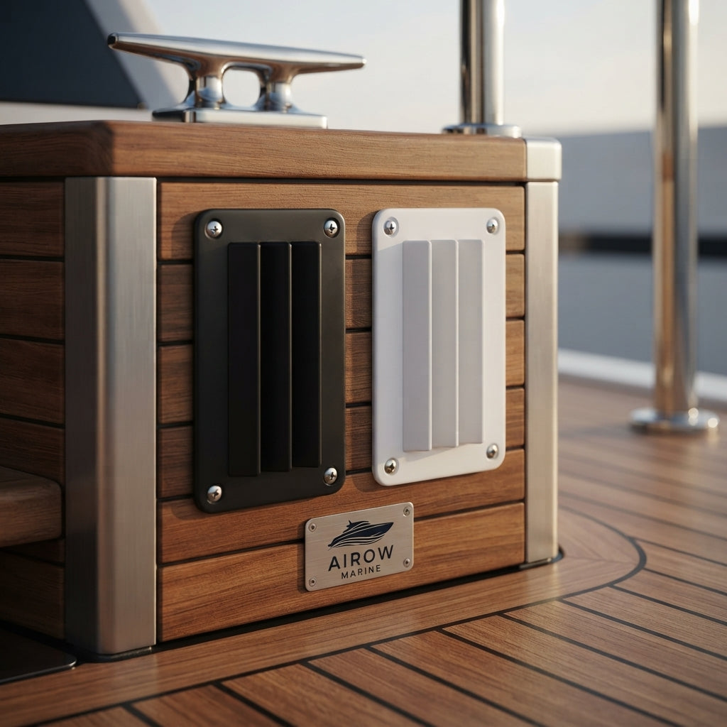 Airow Marine Yacht Louvered Air Outlet Cover - Marine-Grade Nylon & ABS Vent (140x78.4mm)