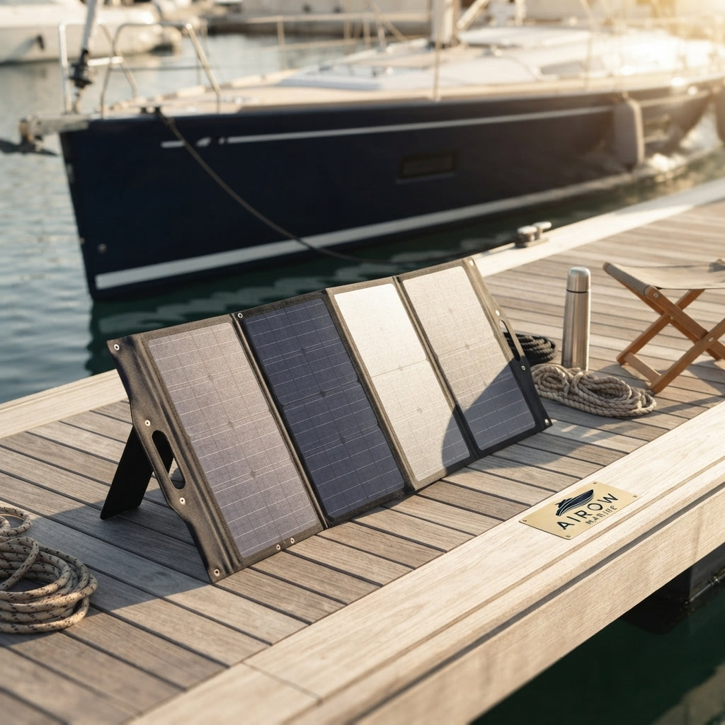 Airow Marine 100W Folding Solar Panel - Dual USB Monocrystalline (540x404mm)
