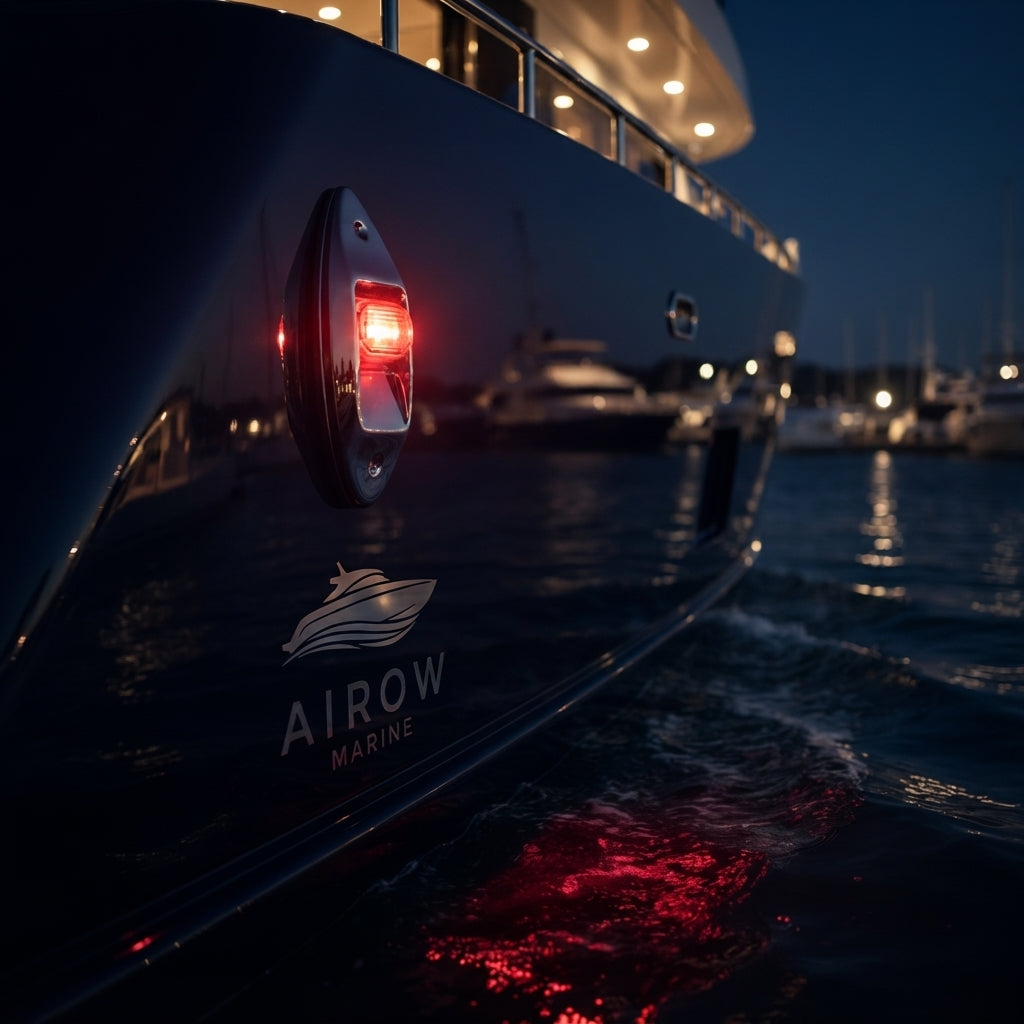 Marine LED Bow Navigation Lights – IP67 Water-Resistant 316 SS (12V Red/Green) – marine application view