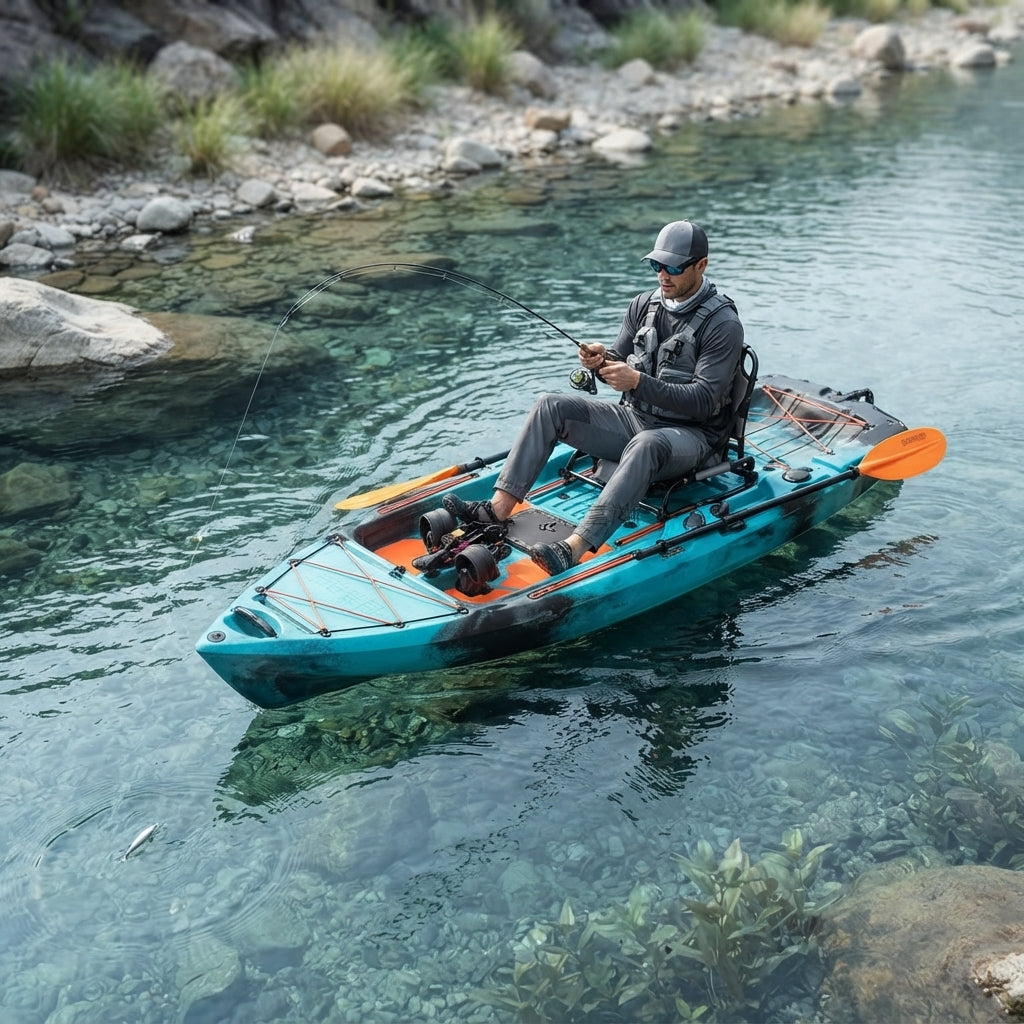 AirowMarine 2.8m Rotomolded Fishing Kayak – Precision Pedal Drive & Ergonomic Seat – marine application view