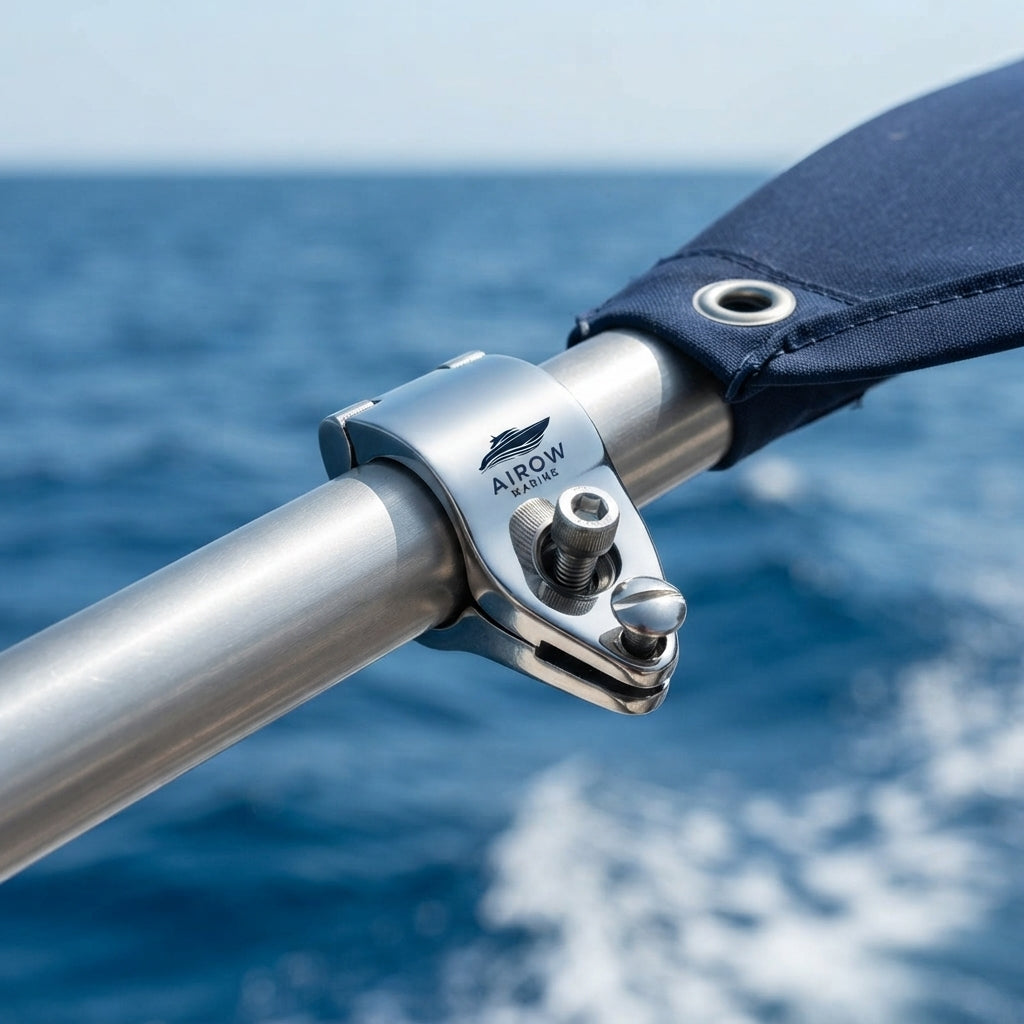 Marine-Grade 316 Stainless Steel Open-End Pipe Clamp - Mirror-Polished (1" O.D.)