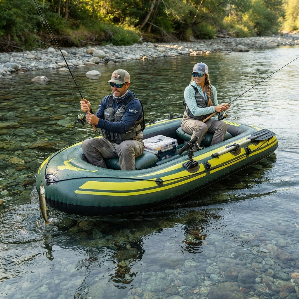 Heavy-Duty Inflatable Dinghy Raft – 4-Person Puncture-Resistant PVC (280x150cm) – marine application view