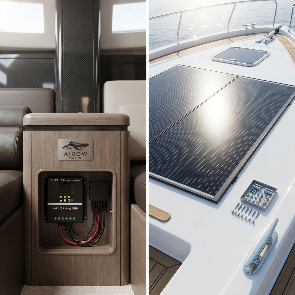 Airow Marine 100W Monocrystalline Solar Panel Kit with 100A PWM Controller