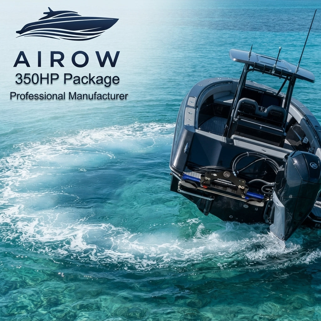 AirowMarine 350HP Outboard Hydraulic Steering System - Hard Anodized, Universal Fit