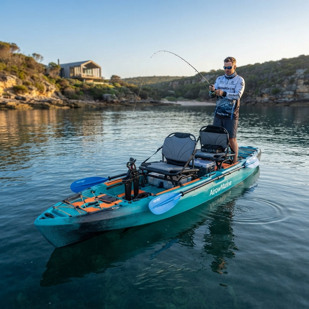 AirowMarine 2.8m Rotomolded Fishing Kayak – Precision Pedal Drive & Ergonomic Seat – marine application view