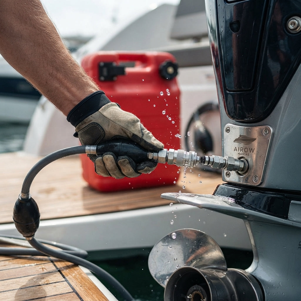 AirovMarine 24L Portable Marine Fuel Tank Kit - Integrated Gauge & Universal Fuel Line