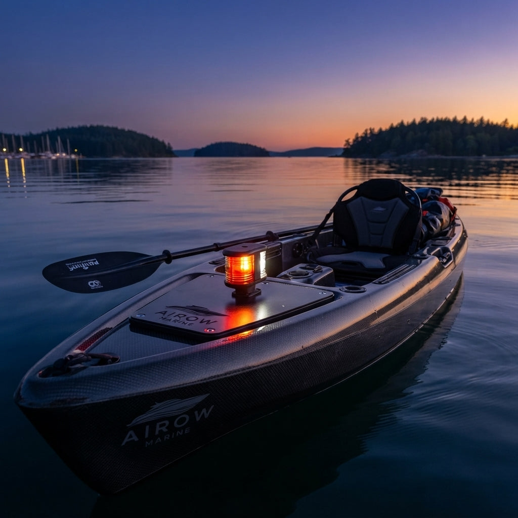 Airow Marine 12V Tri-Color LED Navigation Light - IP66 Deck Mount (99mm)