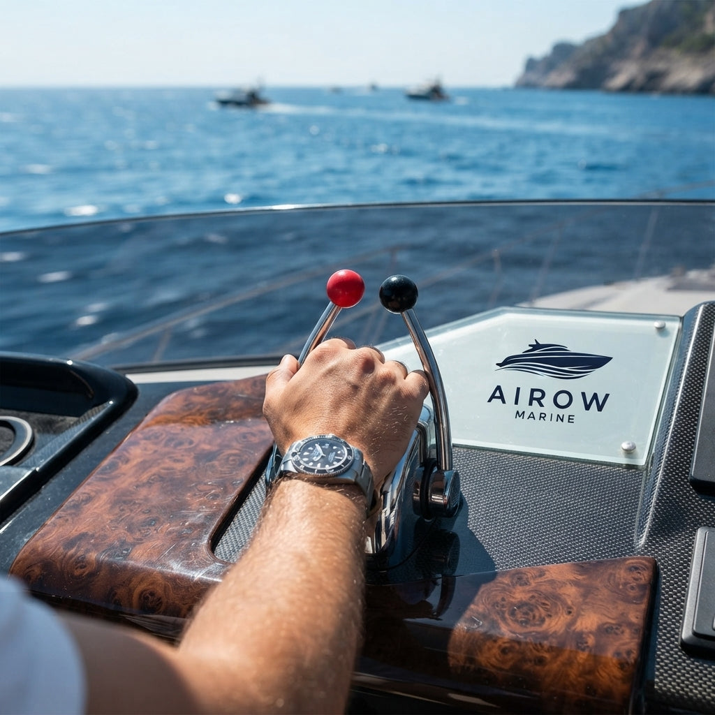 AirowMarine Marine Dual Lever Throttle Control - Chrome Zinc Alloy