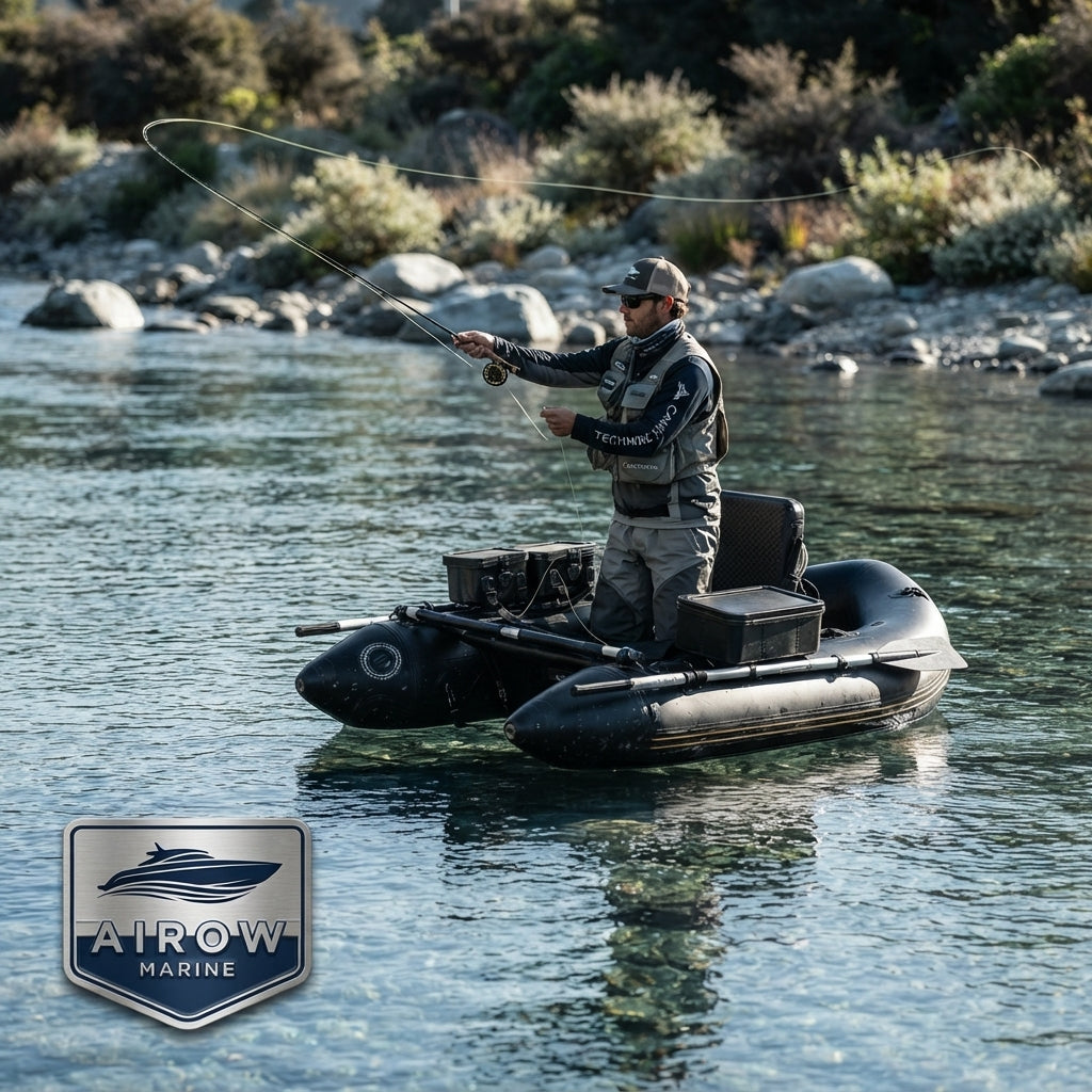 Airow Marine Solo Angling Inflatable Fishing Boat - High-Grade PVC, 160kg Capacity