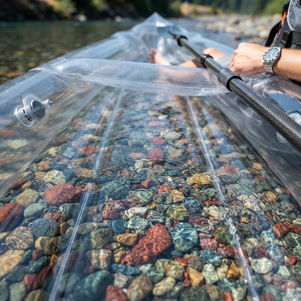 AirowMarine Transparent Inflatable Kayak – Ultra-Light, Reinforced Hull (318cm) – marine application view