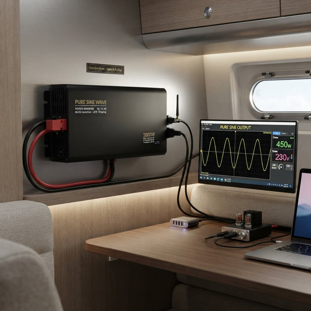 AirowMarine 1000W Pure Sine Wave Marine Inverter - 12V DC to AC Off-Grid Power