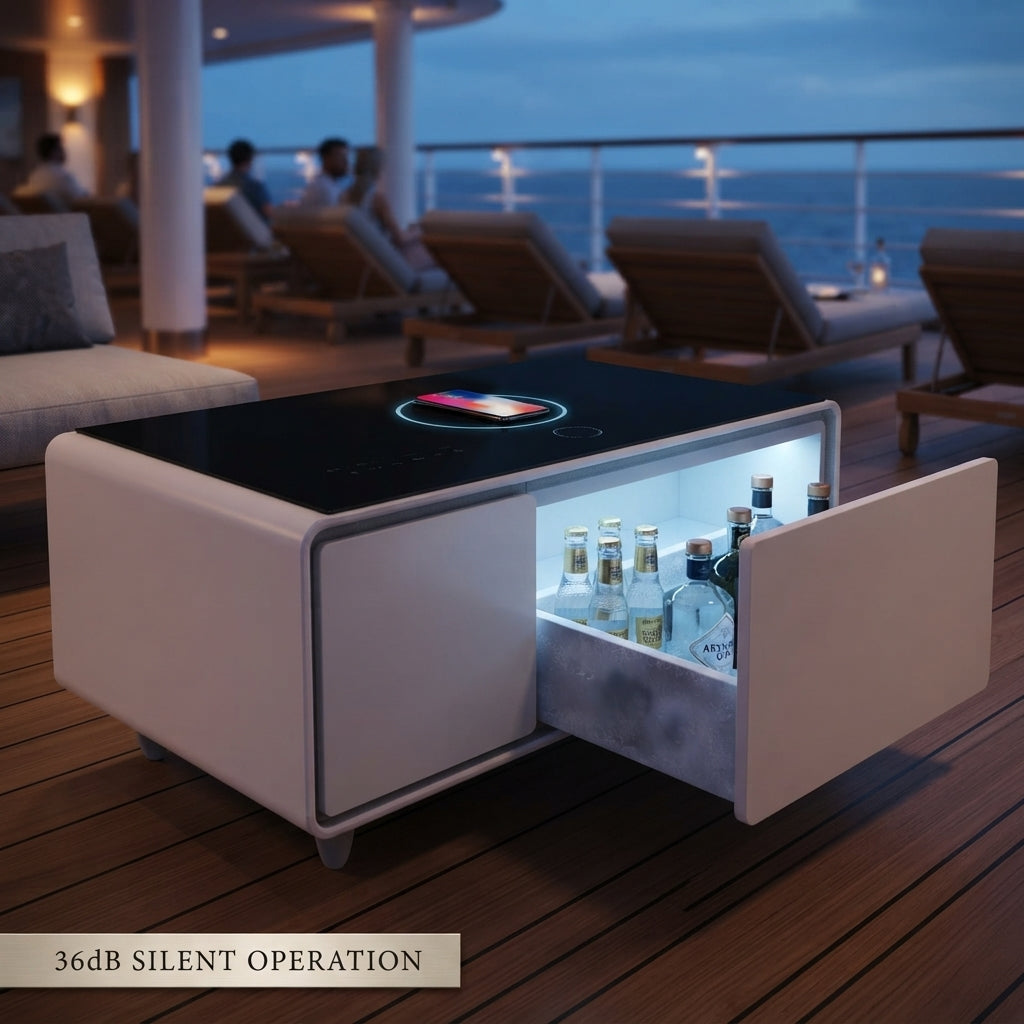 Airow Marine Smart Marine Coffee Table Refrigerator - Dual Cooling, Wireless Charge