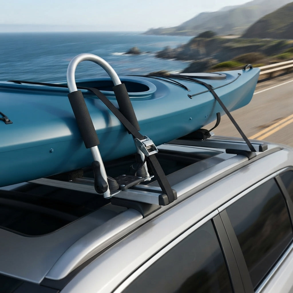 Airow Marine J-Bar Kayak & Canoe Roof Rack - Heavy-Duty Aluminum, Foldable