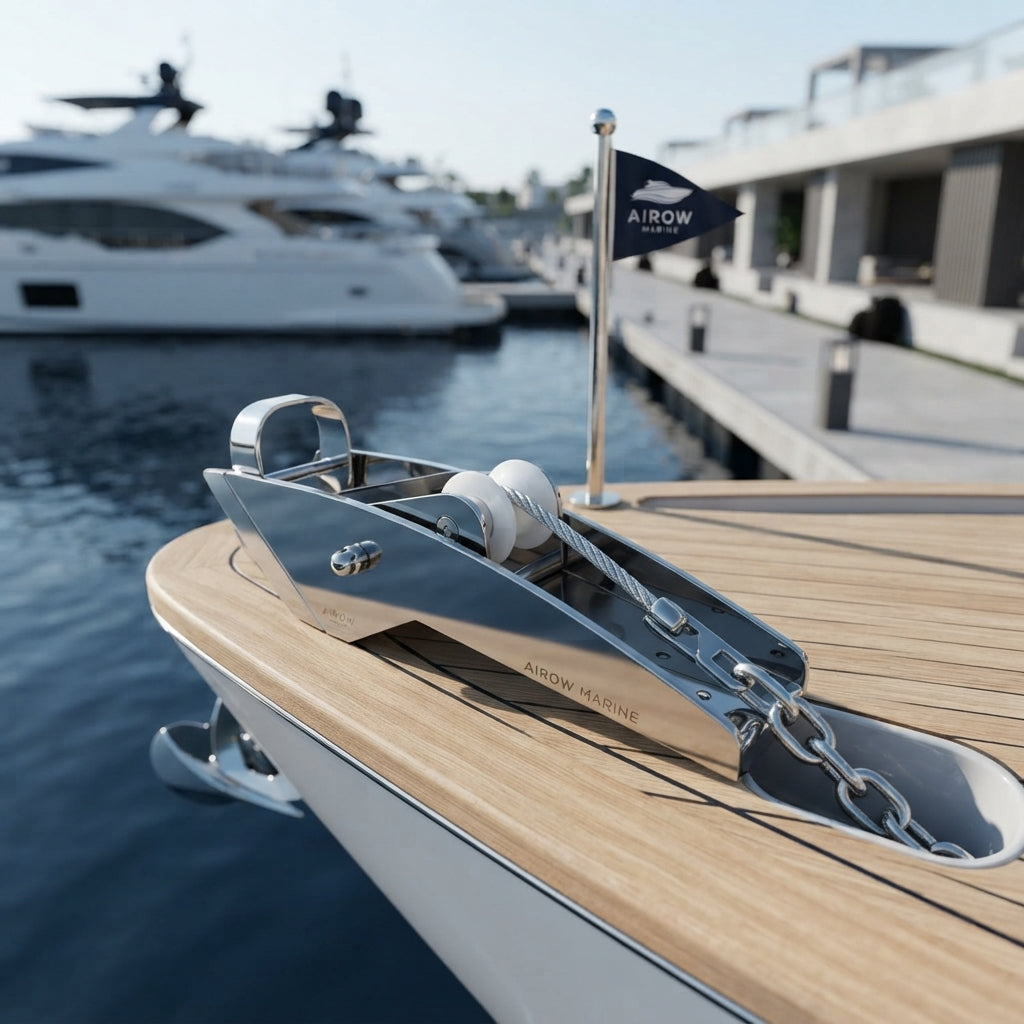 316 Stainless Steel Marine Anchor Roller Bracket - Mirror Polished 580mm