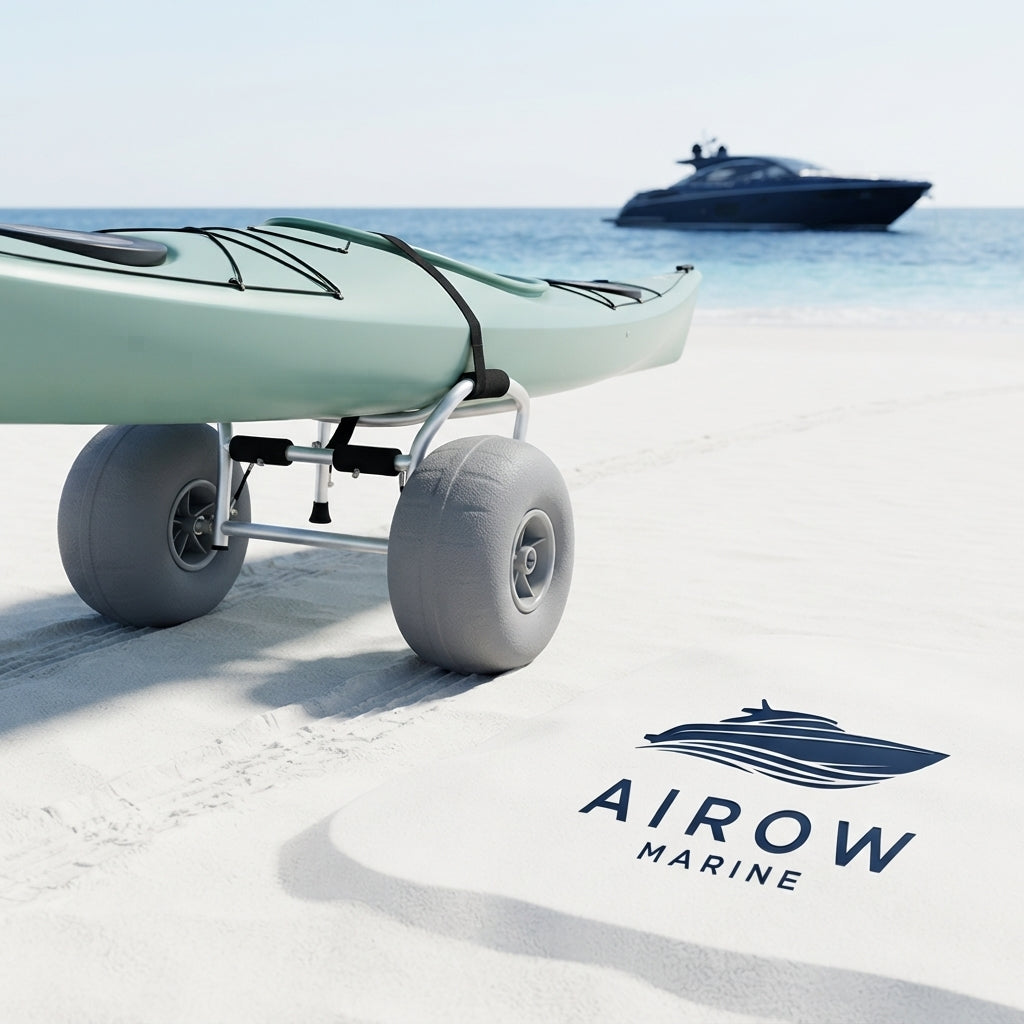 Aircraft-Grade Aluminum Kayak & Canoe Beach Cart – Foldable & Corrosion-Resistant – marine application view