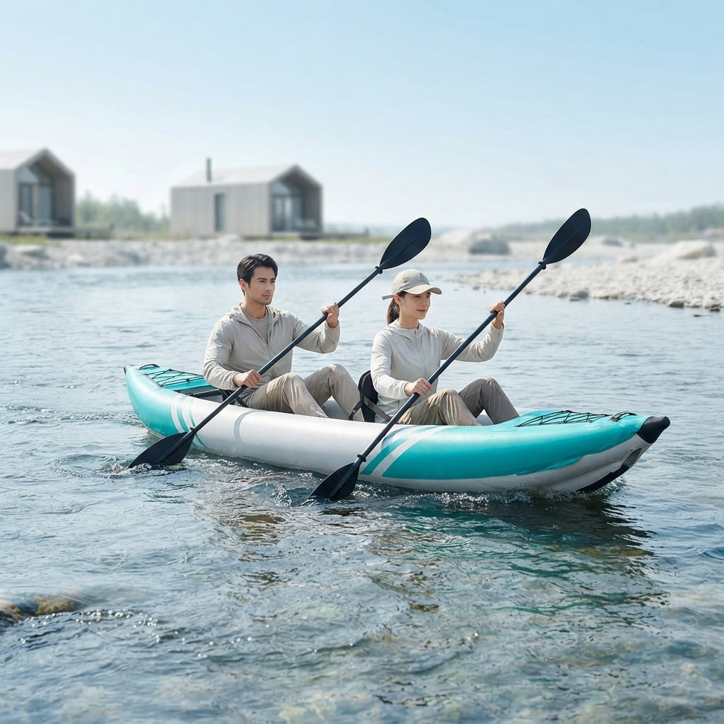 AirowMarine 12.5ft Inflatable Kayak – High-Tenacity PVC & Mesh Seats (440lb Capacity) – marine application view