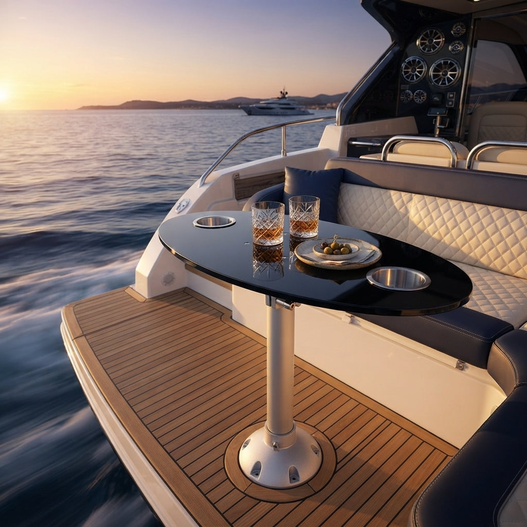 Marine Pedestal Table – Weatherproof ABS Top & Quick-Release