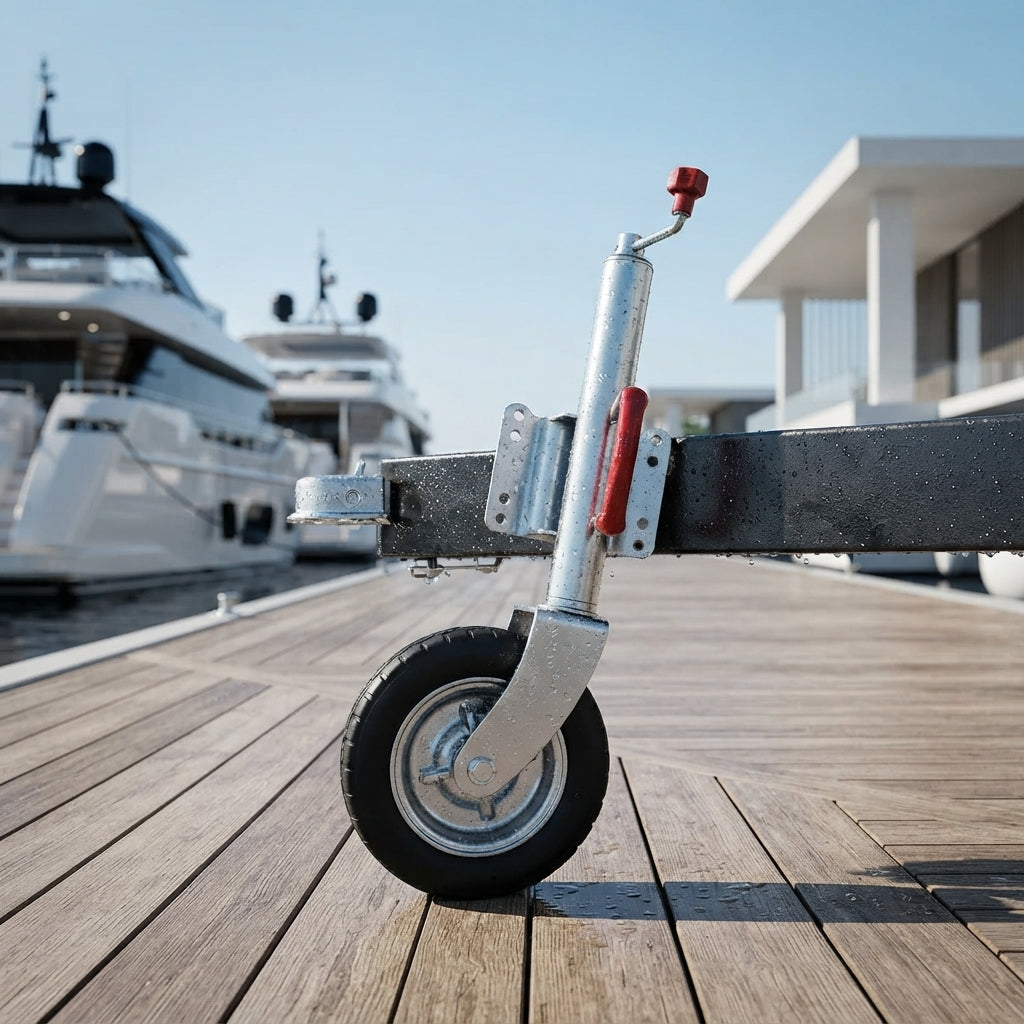 Heavy-Duty Pivot Guide Wheel Jack - RV, Trailer, Yacht Marine Grade