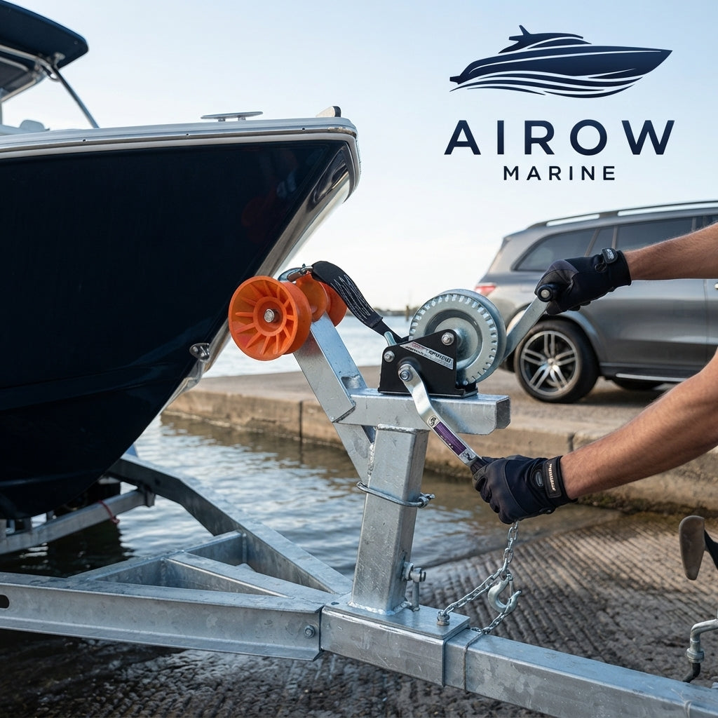 Boat Trailer Winch Mount – 1200lb Marine-Grade Galvanized Steel – marine application view