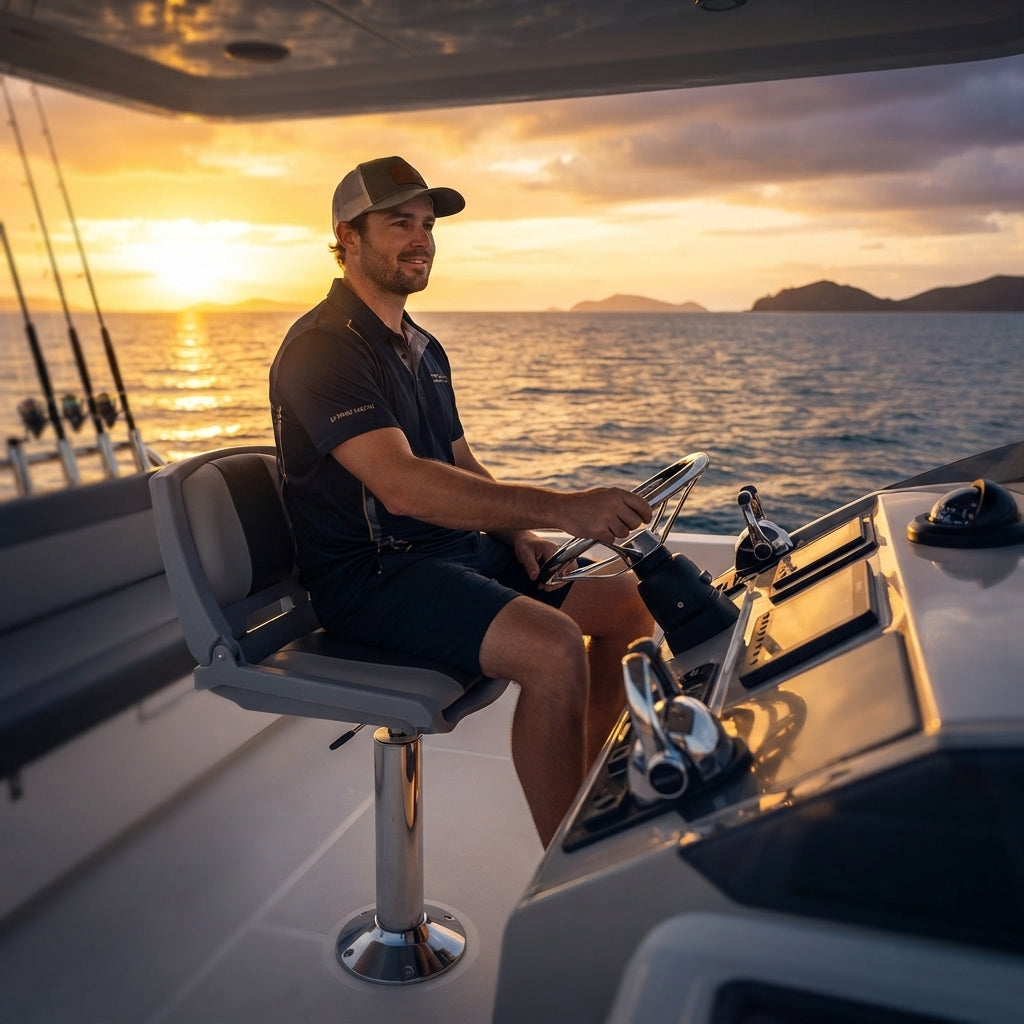 Folding Boat Seat – Gray, 20.2 in Wide