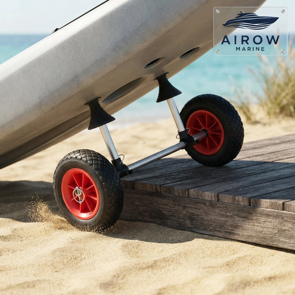 AirowMarine Foldable Kayak Cart – All-Terrain 200lb Capacity – marine application view