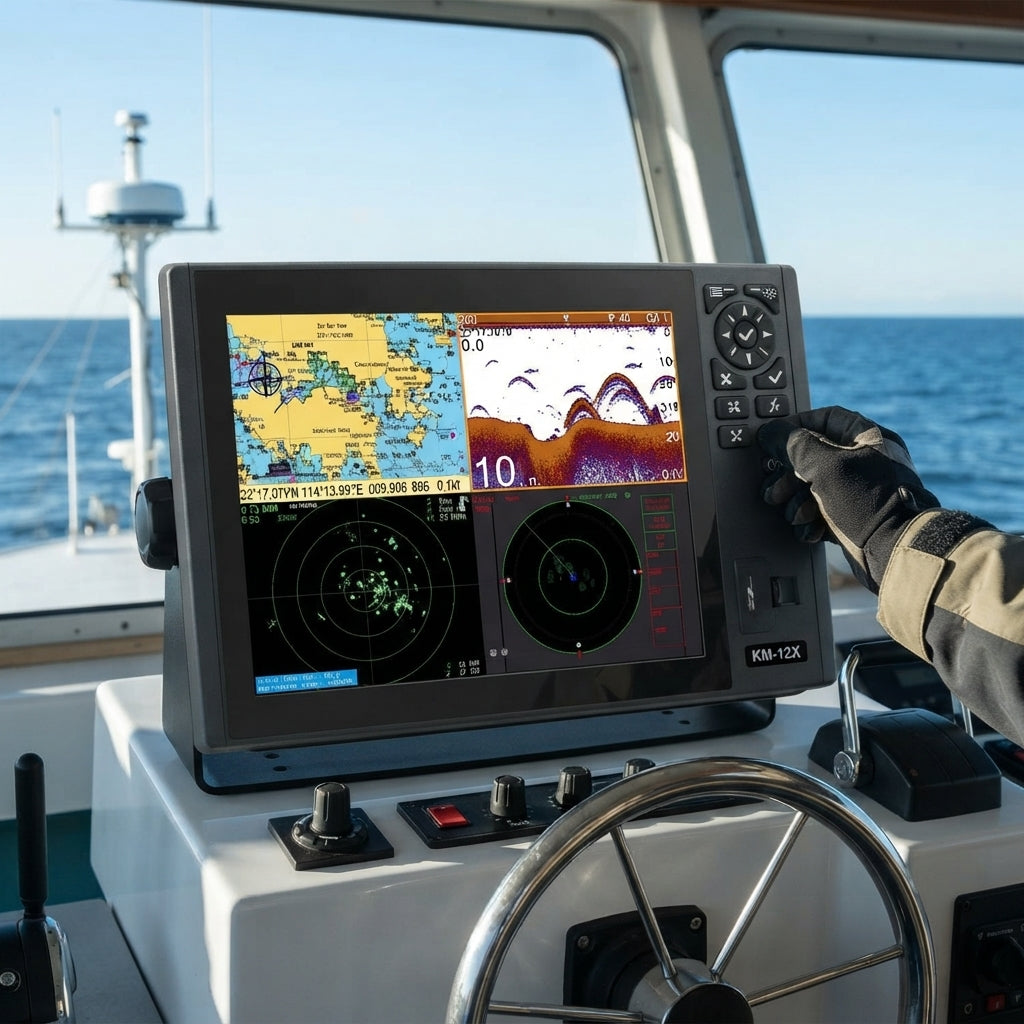 ONWA KM-12X 5-in-1 Marine Chartplotter - Class B AIS & Radar (12-inch)