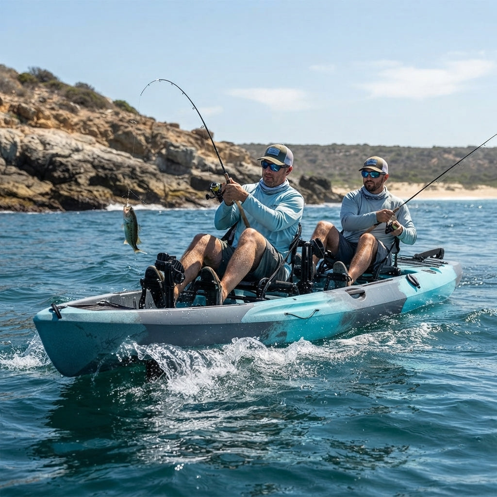 14FT Tandem Pedal Fishing Kayak – LLDPE Rotomolded (Two-Person) – marine application view