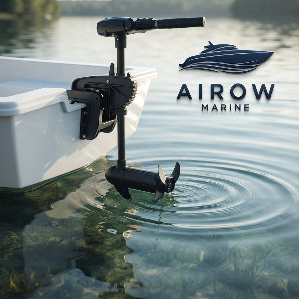 Airow Marine 12V Electric Trolling Motor - Quiet Outboard for Fishing Boats