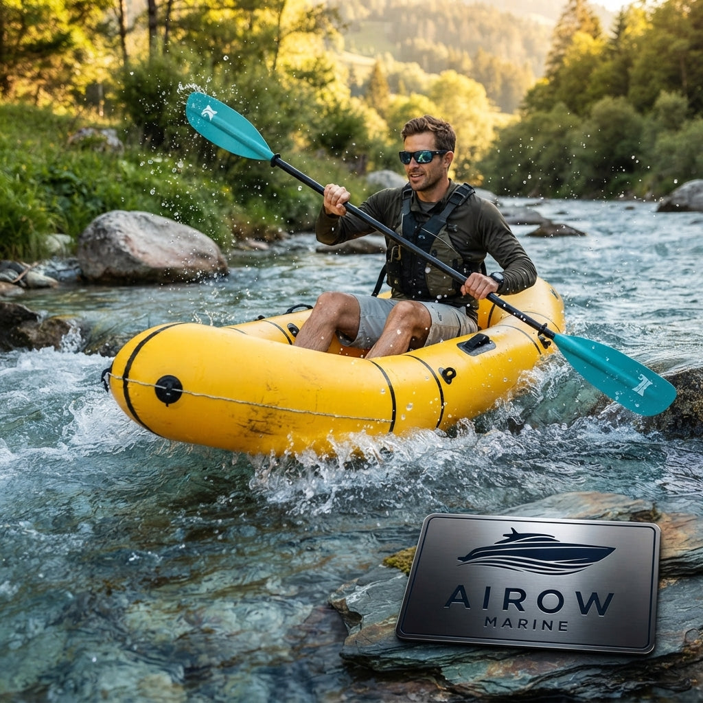 Airow Marine Inflatable Packraft - Multi-Layer PVC Kayak (Single-Seat)