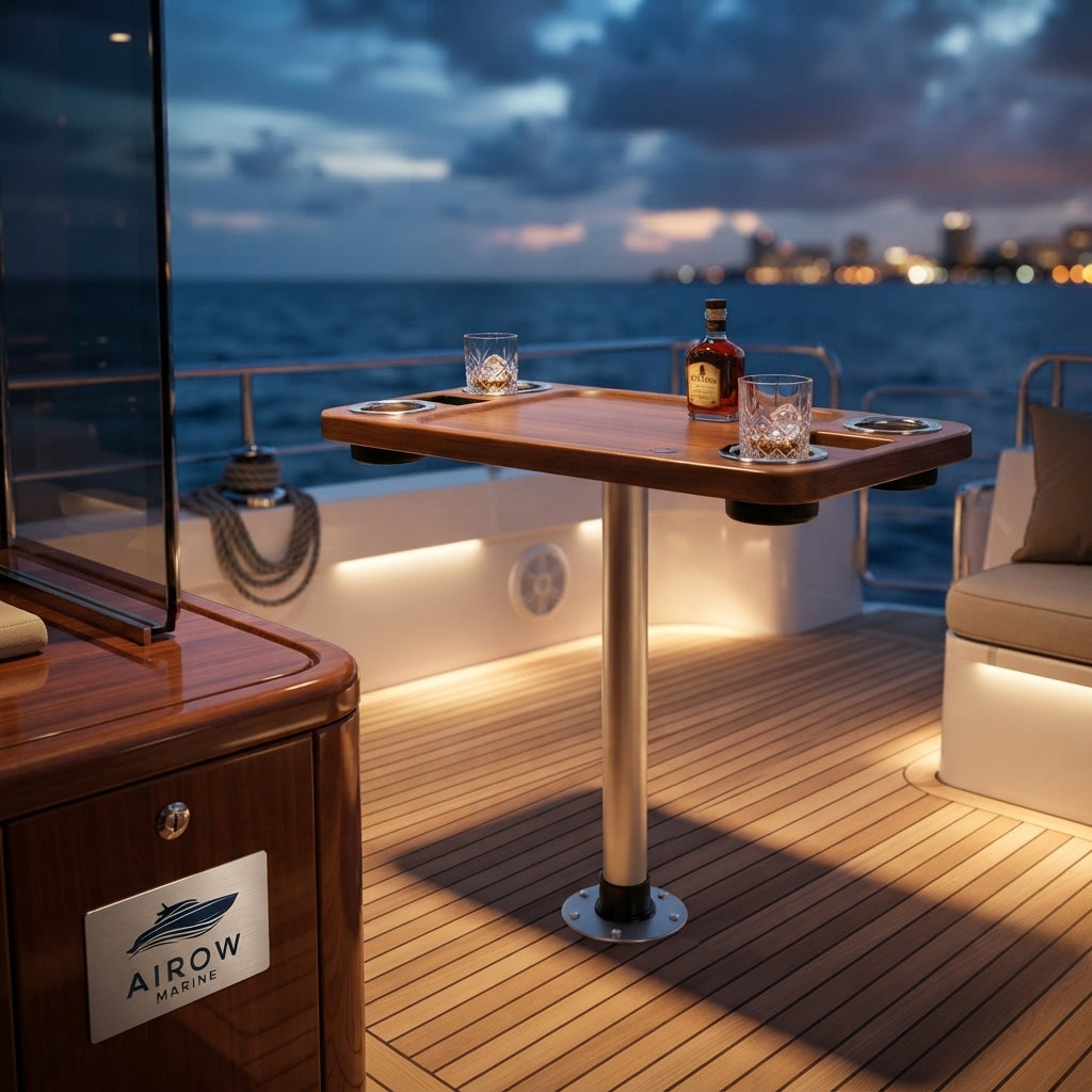 Airow Marine Rotatable RV & Yacht Pedestal Table - UV-Resistant ABS (86x46cm)