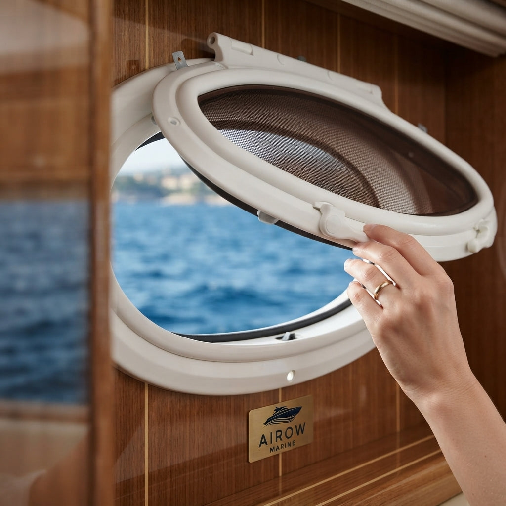 AirowMarine Pro-X Oval Porthole - Emergency Escape & Mosquito Net (470x208mm)