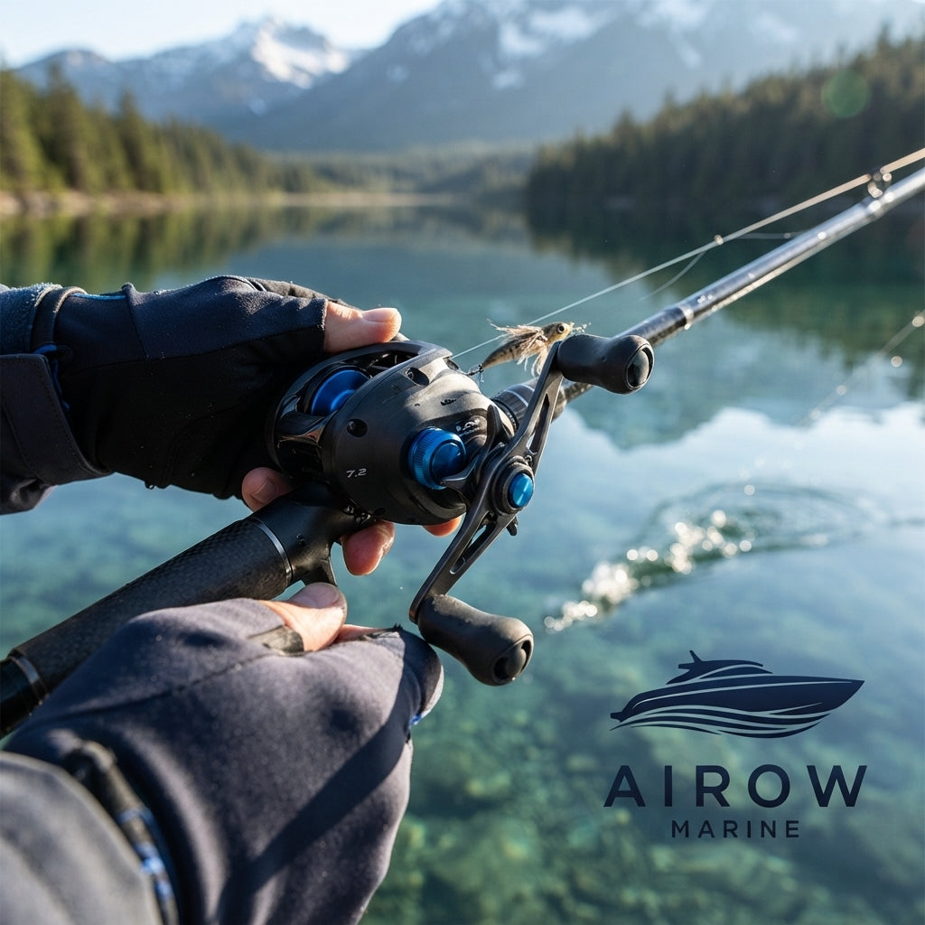 AirowMarine SLX Baitcasting Reel - 7.2 High-Speed Gear, 5KG Drag