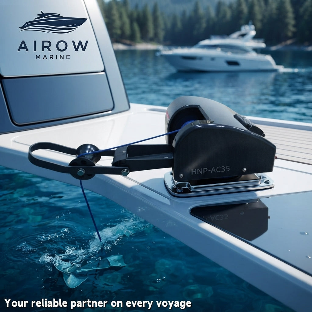 12V Wireless Electric Anchor Winch – Freshwater 16kg Capacity (AC35 Model) – marine application view