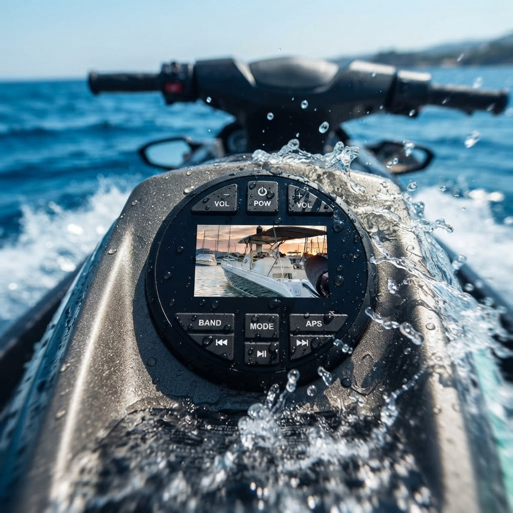 Marine Bluetooth USB Stereo Player - Saltwater Resistant with LCD Display