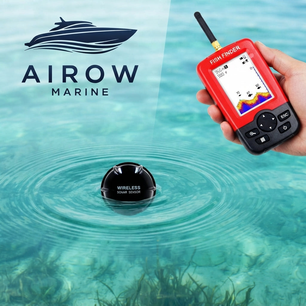 AirowMarine Wireless Sonar Fish Finder - HD Underwater Detector (Handheld)