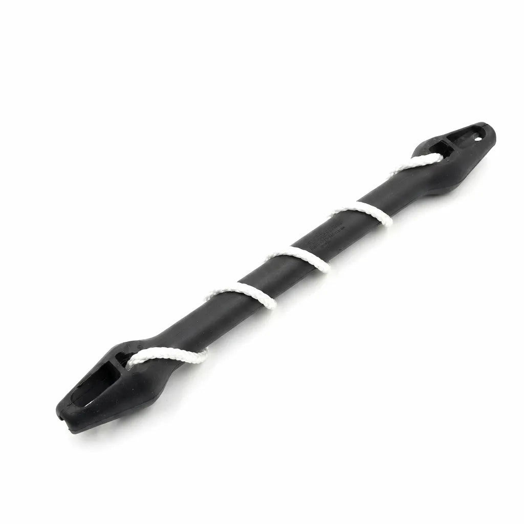 AirowMarine heavy-duty EPDM rubber mooring snubber in black with white dock line wrapped around it