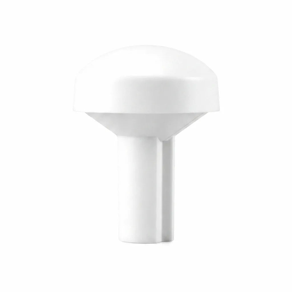 White marine GPS/BD tracking and navigation wireless antenna with dome-shaped top and cylindrical base, isolated on a white background. Shows waterproof housing.
