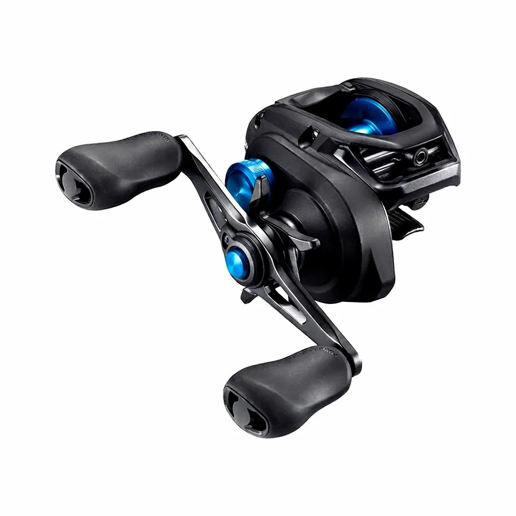 AirowMarine SLX Centrifugal Brake System Baitcasting Fishing Reel with 7.2 High-Speed Gear Ratio, Matte Black Finish with Blue Anodized Accents