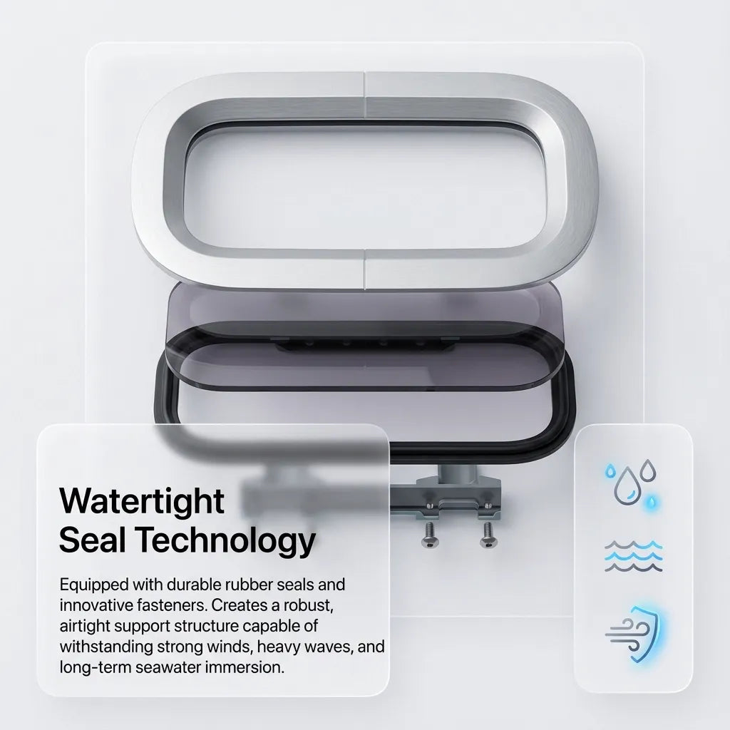 Exploded view diagram illustrating the durable EPDM rubber seals and innovative fasteners that create a robust airtight support structure.