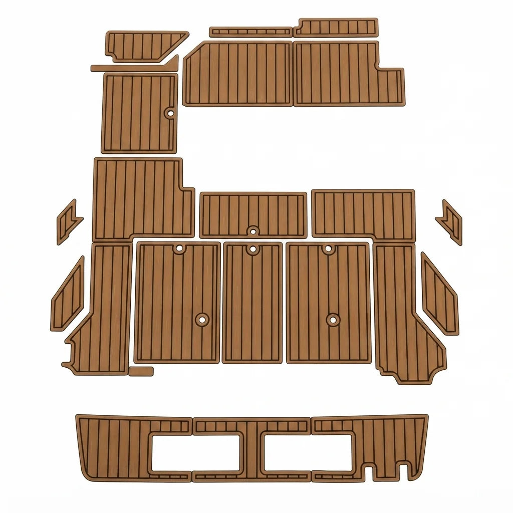 Custom EVA Foam Teak Decking Marine Mat for 1988 Sea Ray 300 Sundancer (Swim Platform & Cockpit Pad)
