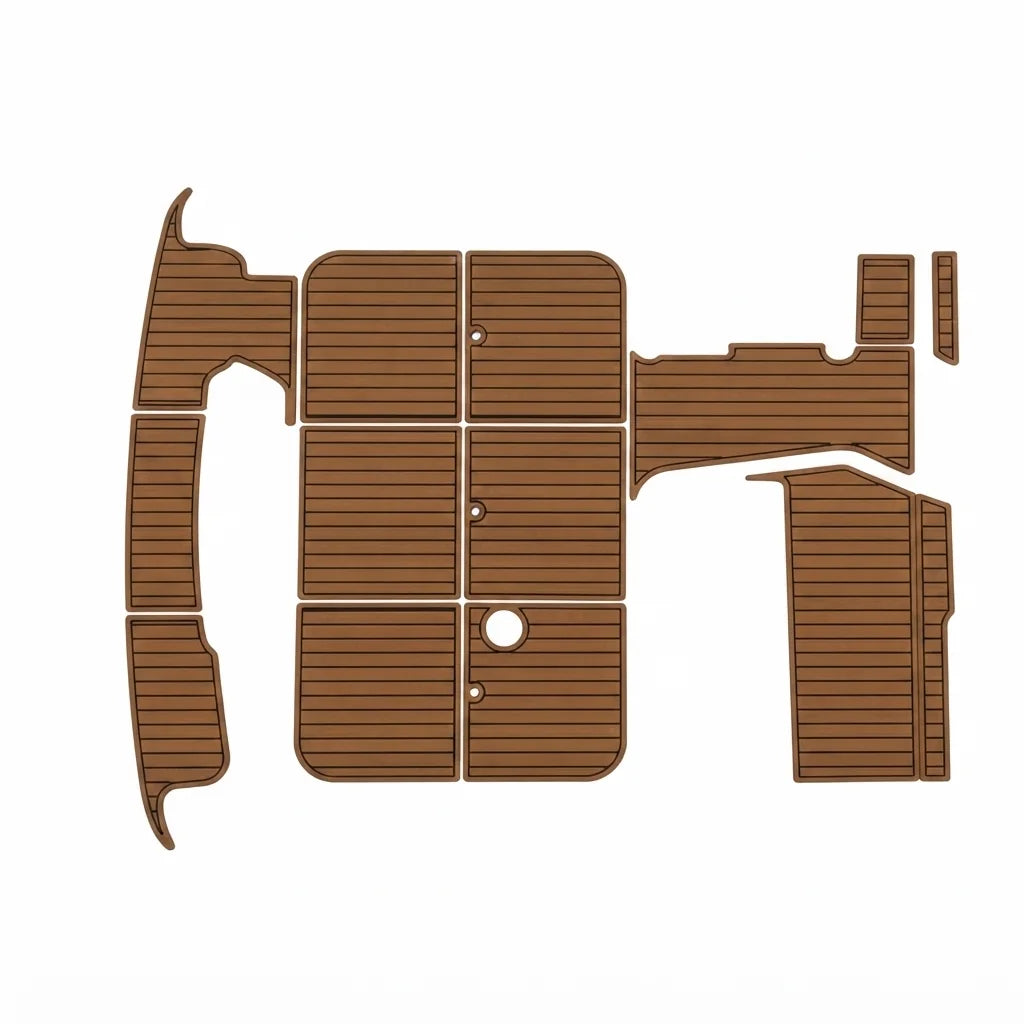 EVA Foam Faux Teak Decking Sheet for 1994-1999 Sea Ray Sundancer 370 | Swim Platform & Cockpit Non-Slip Pad Kit