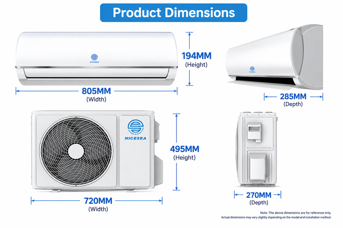 Airow Marine 1.5P Mini-Split AC - 110V/220V Eco-Friendly Heating & Cooling