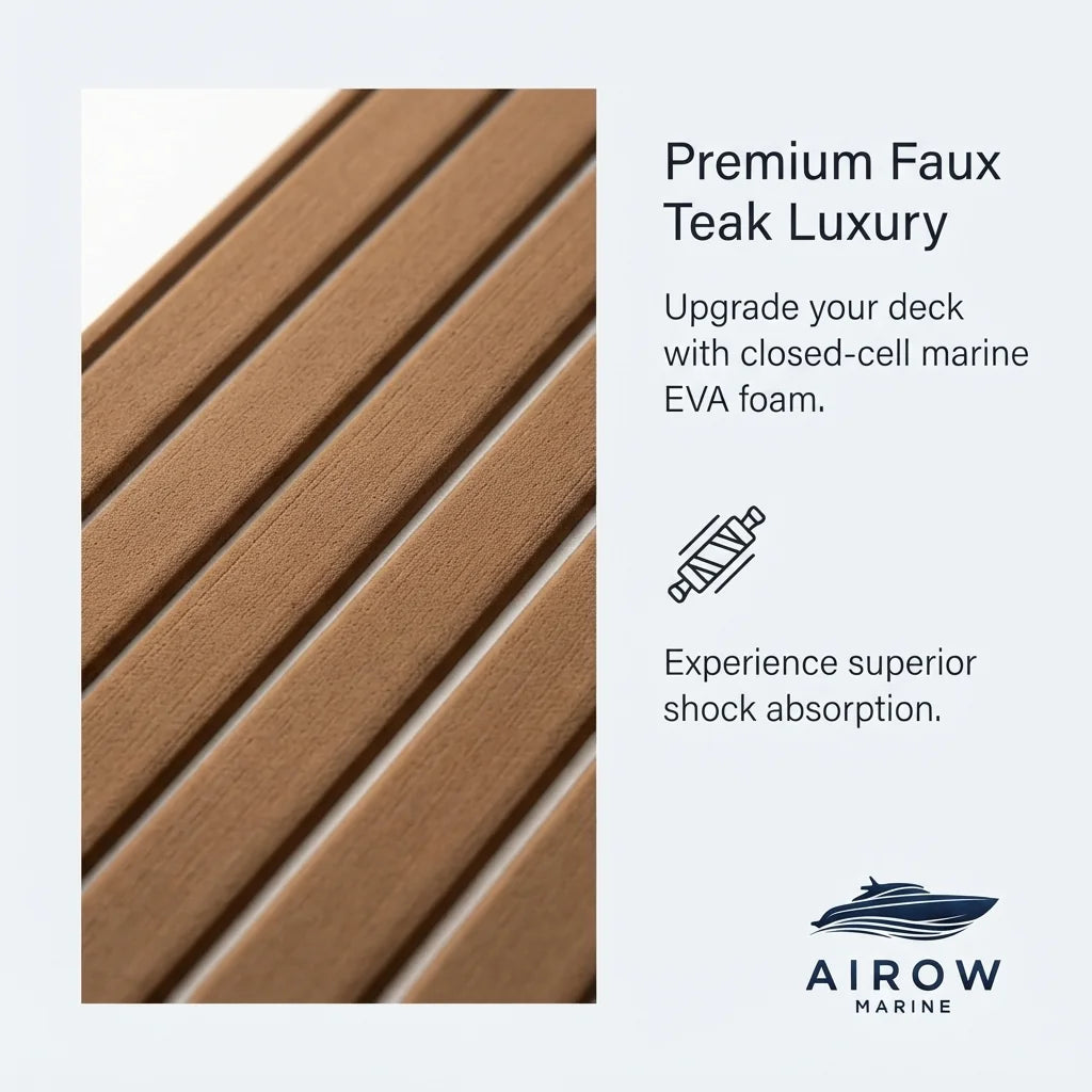 Premium Custom EVA Foam Faux Teak Deck Floor Mat for 2013 Cobalt 302 Cockpit & Swim Platform