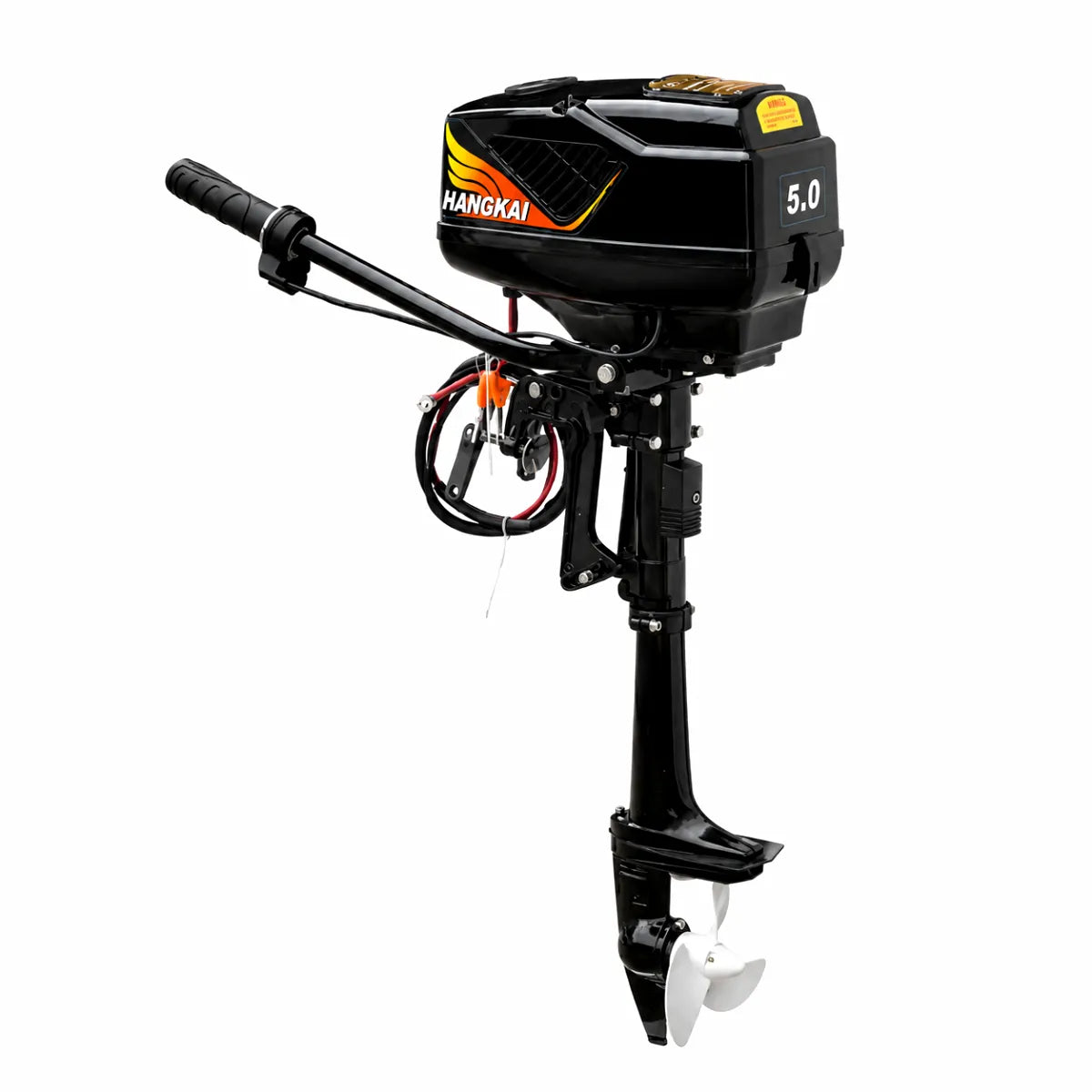 HangKai 48V 5.0 HP Equivalent Brushless Electric Outboard Motor on pure white background