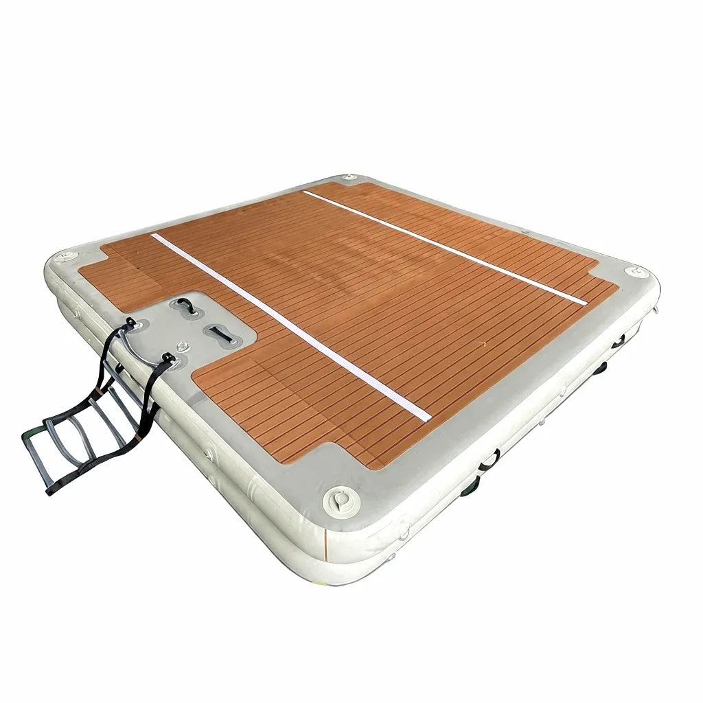 Marine-Grade Inflatable Floating Platform Dock with Non-Slip EVA Decking and Integrated Ladder