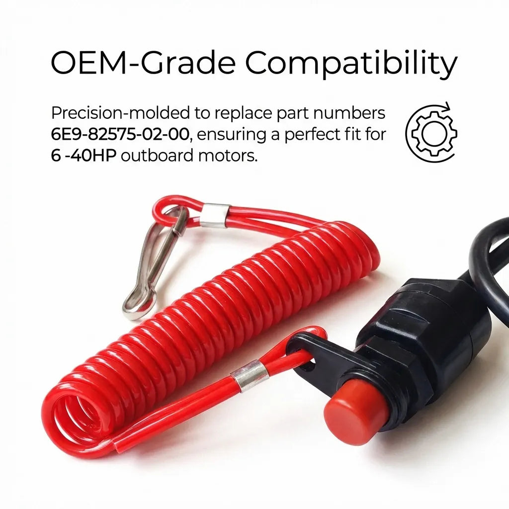Compatibility chart for OEM part numbers 6E9-82575-02-00 and 6E9-82575-01 for 6-40HP outboard motors.